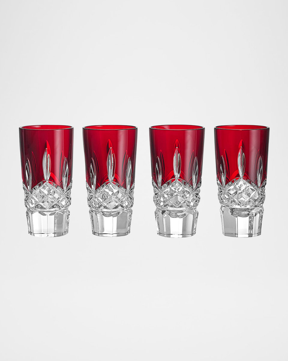 Lismore Red 1.5 oz. Shot Glasses, Set of 4